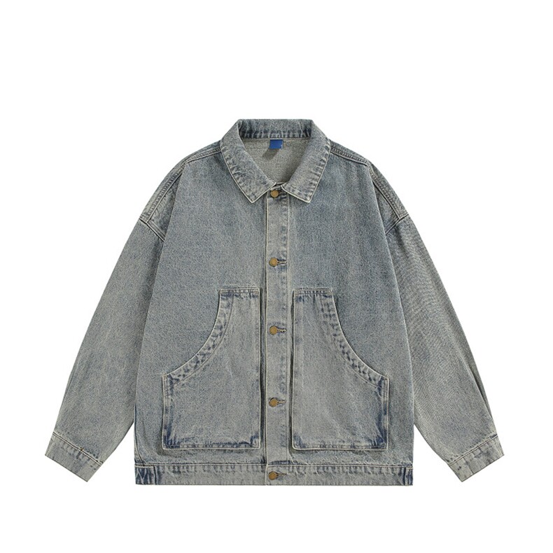 25春季款斜兜潮流休闲宽松牛仔水洗夹克外套N9001/P105158，男装工装外套，星座202-1