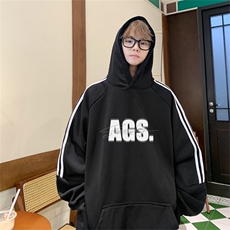 美式三杠条纹复连帽卫衣秋冬男女宽松长袖SWY2475-P55控8850棉，男装卫衣，电商B370