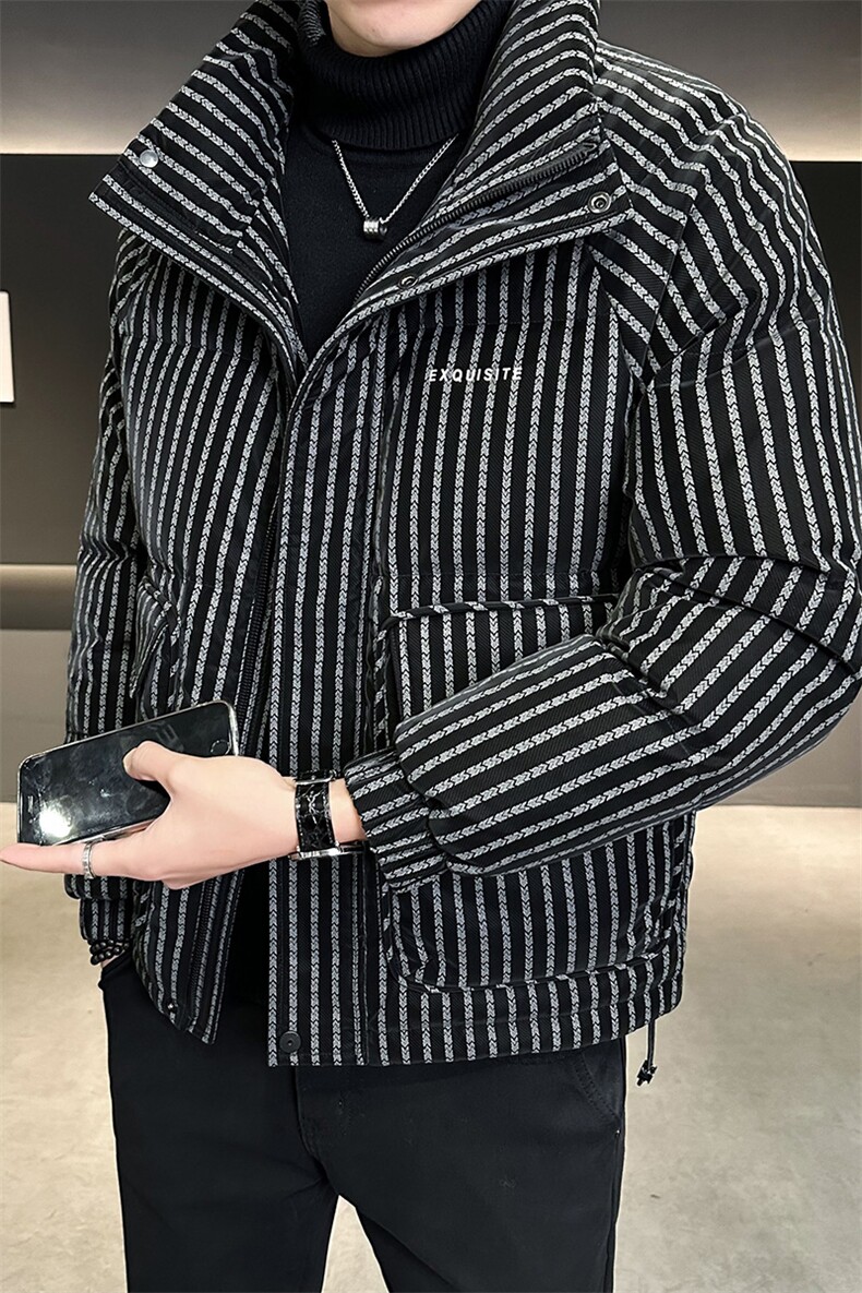标50白鸭绒金丝软毛皮羽绒服条纹品质C317-Y830-P285控358,男装羽绒服,电商C317