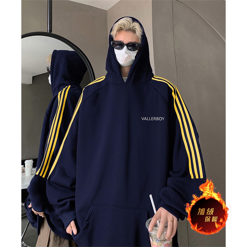 抖音得物供货提供视频秋冬重磅美式宽松织带连帽卫衣2322，男装卫衣，电商A486