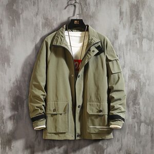 2021春秋季新水泥墙日系大码男大口袋休闲工装夹克外套J963-P65图片