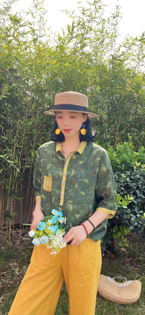 纯苎连衣裙小衫裤子裙子衬衣 时尚风 风淑女风休闲风，女装连衣裙，川哲