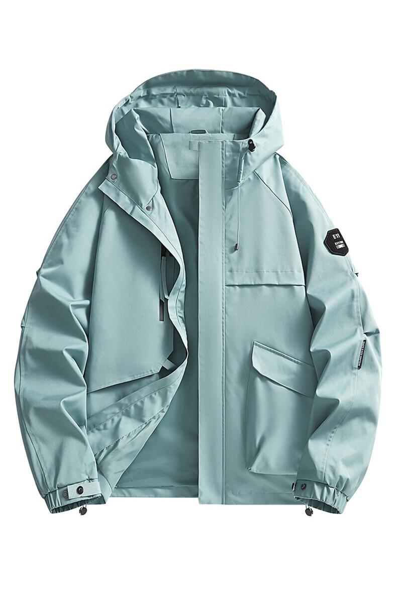 春秋户外冲锋衣男女同款防风防水连帽工装外套登山服夹克2481-P75,男装夹克,星座1403A