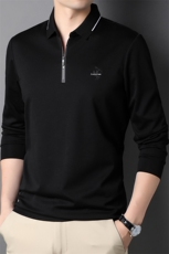 长袖t恤男纯棉刺绣春秋季薄款中年爸爸宽松半高拉链卫衣打底衫，男装卫衣，电商B212（原钱塘6029）