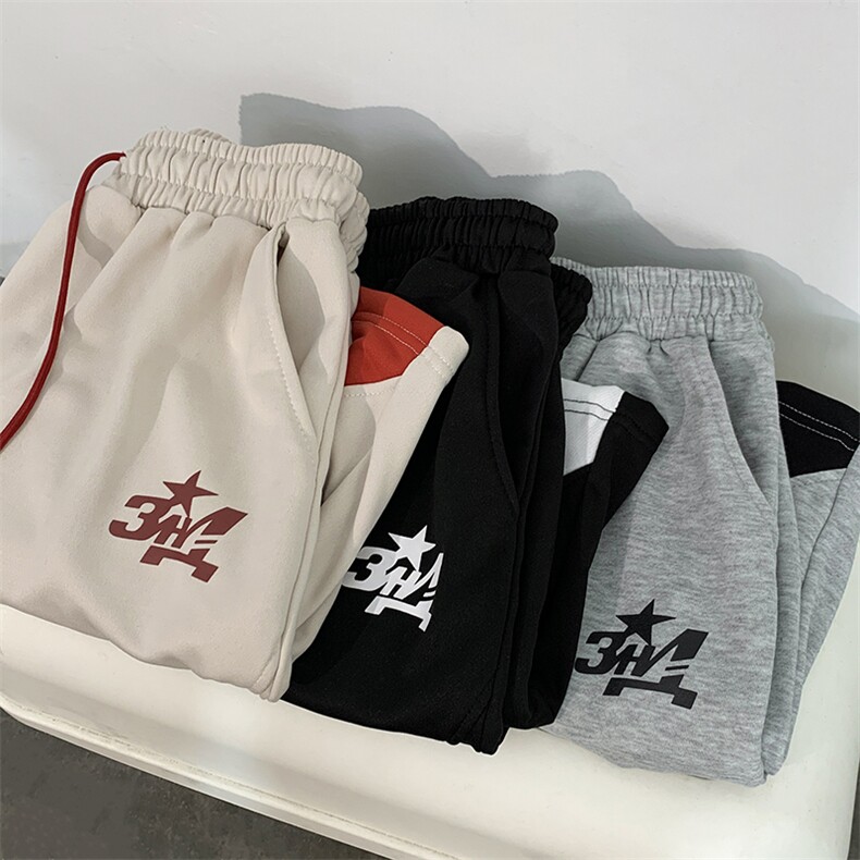 休闲短裤男韩版潮流字母拼色2023夏季新款ins宽松五分裤K4307-P29,男装休闲裤,星座412-3