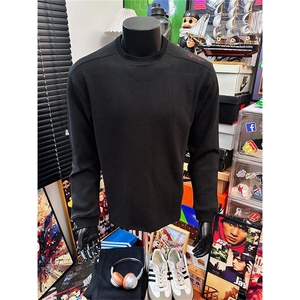 26春装硬挺boxy 男女美式高街蜂窝华夫格刺绣圆领长袖卫衣打底衫图片