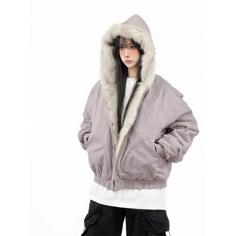 1506A/G9500/P92雕毛领棉服男女冬季美式潮廓形棉衣情侣装外套,男装棉衣,星座1506A