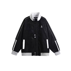 网图潮流春秋日系复古拼接立领夹克男女款宽松潮牌棒球服外套，男装夹克，星座410-6（原星座1304-1）