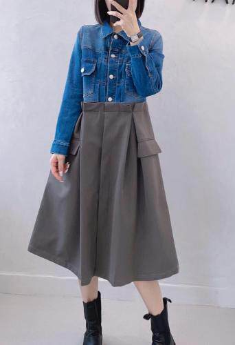 拼接连衣裙，女装连衣裙，江南俏之羽