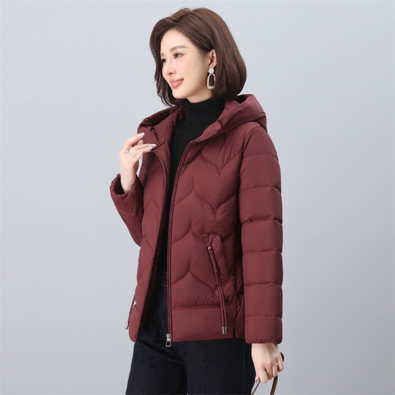 2024年冬季新款时尚连帽休闲羽绒棉棉服,女装棉衣/棉服,依恋蒂丝