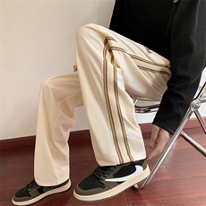 春夏灯芯绒阔腿裤男抽绳直筒休闲裤男装痞帅高级感裤子K2806-P38，男装休闲裤，星座1109-3