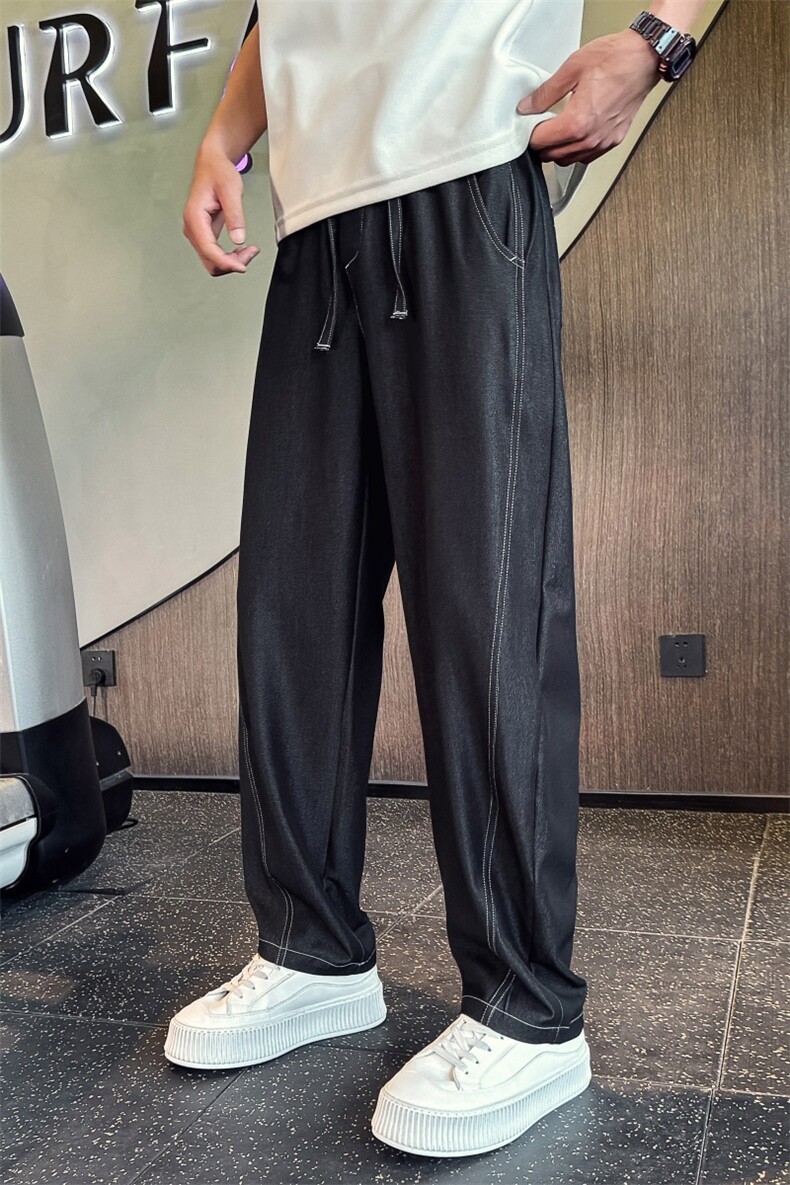 BK68395P6898夏季垂感天丝棉牛仔冰丝裤社会小伙店主风裤子,男装休闲裤,电商B340