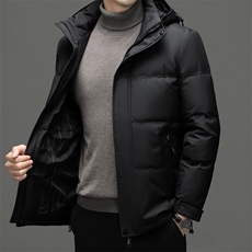 男士白鸭绒羽绒服冬季新款加厚保暖上衣中年爸爸装立领休闲外套，男装羽绒服，电商B212（原钱塘6029）