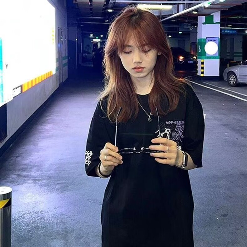 个性设计感潮牌字母刺绣短袖T恤男夏季新款纯棉重磅美式宽松上衣,男装T恤,星座506A