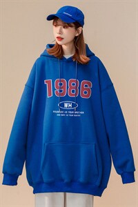 2024春季新款小众连帽卫衣1986简约宽松印花外套ins W254 P35控58图片