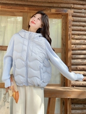 2025年冬季短款羽绒服针织袖90白鸭绒RF2C290-6889#-P290-K345，女装羽绒服，蝶眷