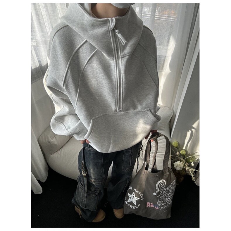 网图秋季重磅直播380克全棉拉链套头连帽卫衣外套AH908-P45，女装短外套，四季星座610B