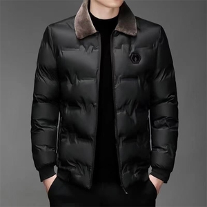 男士休闲棉服基础跑量款翻领棉衣羽绒棉棉服图片