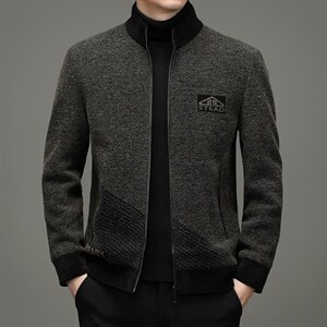 商务休闲气质夹克中青年男秋冬宽松百搭呢子立领外套ZG2802-P295图片