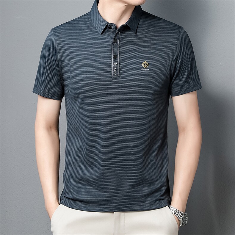 潮流男士百搭夏季翻领2024年时尚短袖宽松纯色上衣T恤ZL1231-P55,男装Polo衫,星座1105-3