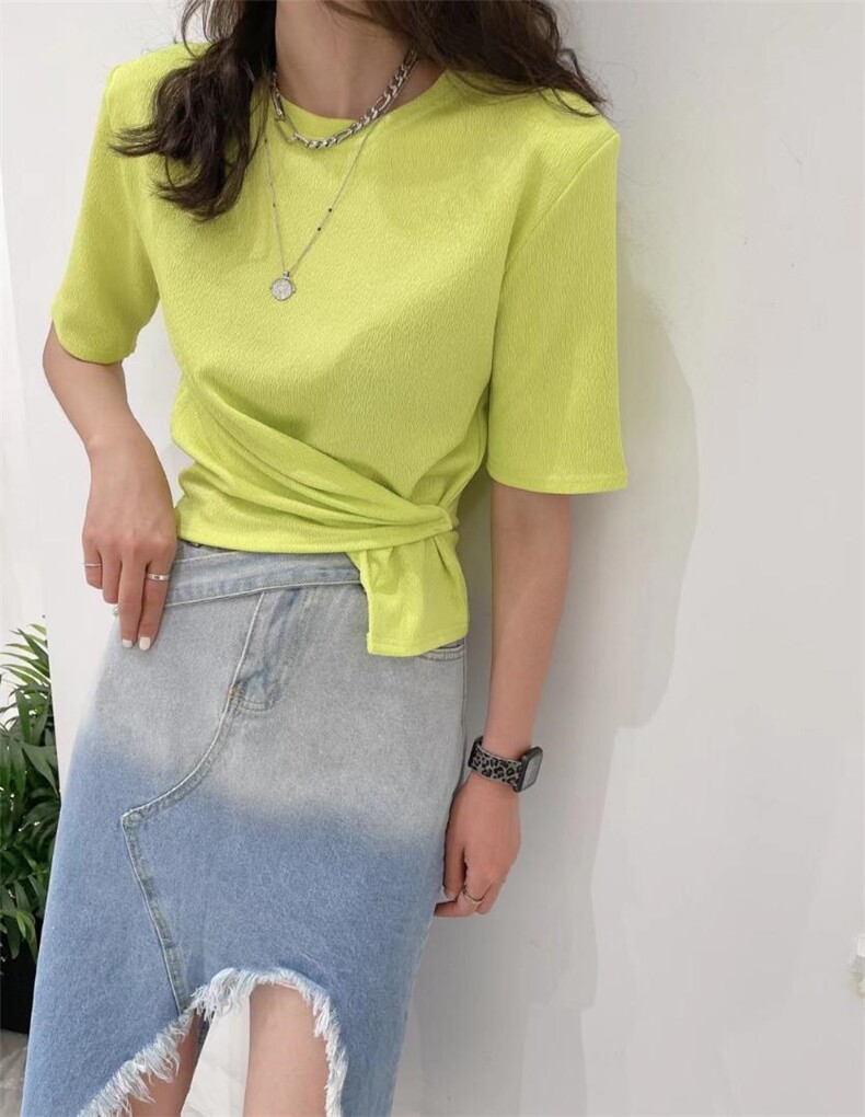 汪尚春·shangchun?U型按扣上衣洋气渐变色牛仔半裙，女装半身裙，SHANGCHUN·W 汪尚春