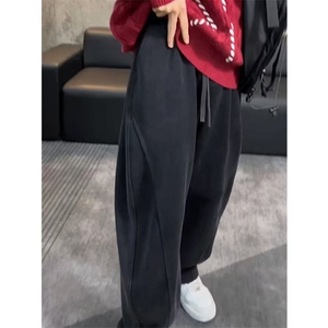 网图有货 春美式弯刀卫裤男女情侣宽松运动垂感阔腿裤 A1310-P50图片