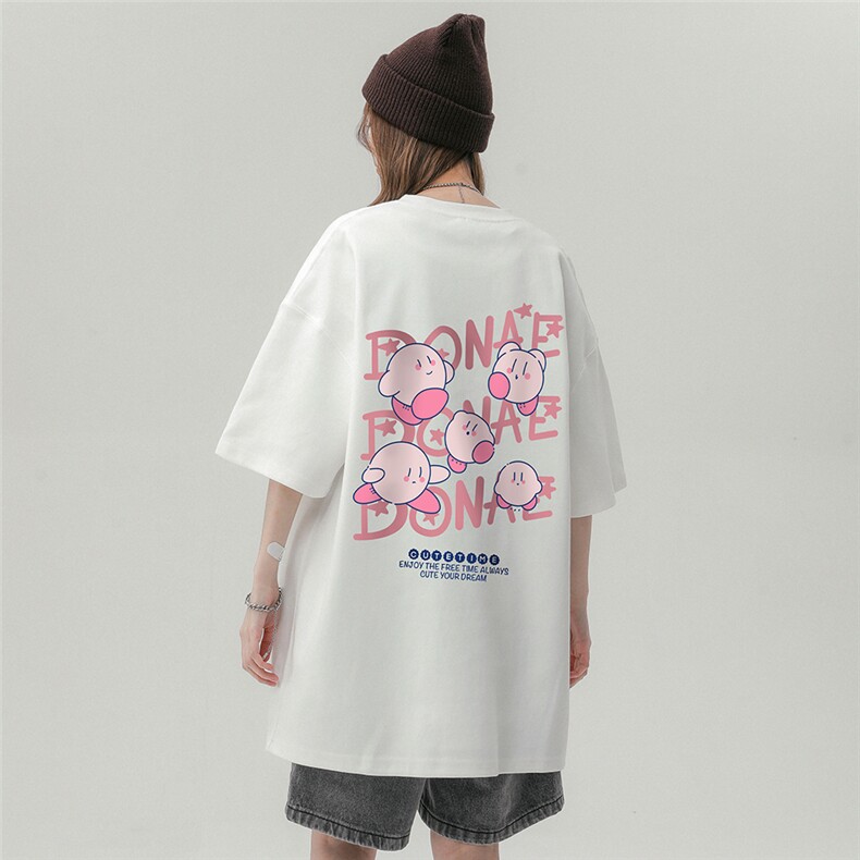 中性风23新款夏季100棉卡通印花宽松百搭潮流短袖T恤T6084P30控48,男装T恤,电商A268