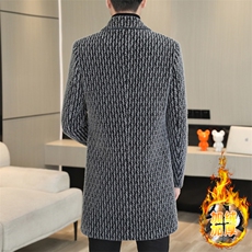 加绒加厚西装领大码中长款型男商务休闲青年外套男D90-P175，男装西服套装，星座310B-3