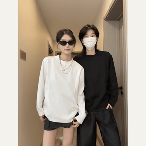 抖音得物品质美式高街重磅曼巴棉结构硬阔boxy版潮牌卫衣长袖T恤图片