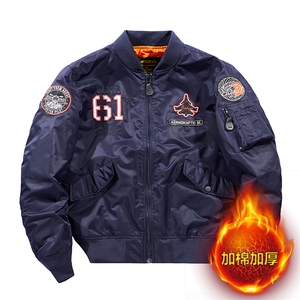主推款：外套男飞行员夹克教练春秋冬加棉大码工装机车服棒球服棉图片
