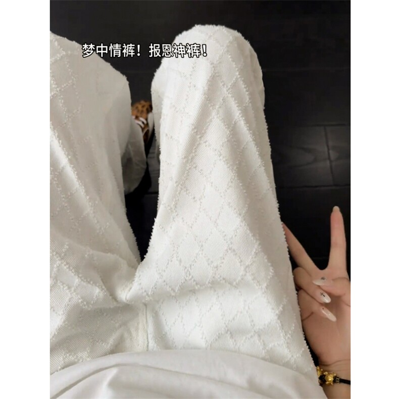 【网图】B221美式ins宽松格子休闲白色牛仔裤LK25579-特P45控78,男装牛仔裤,电商B221
