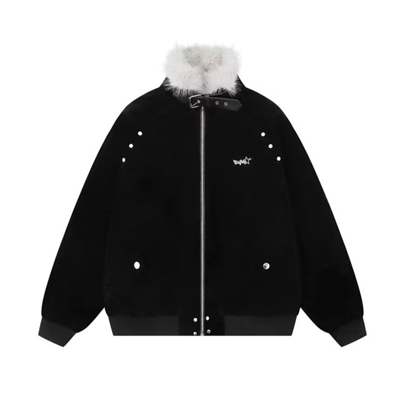 网图美拉德美式复古棕色工装毛领棉服夹克棉衣A025-JY1594-P110,男装夹克,电商A025