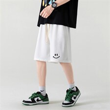 HD74165-P22 华夫格短裤男大码宽松五分裤男直筒中裤图片