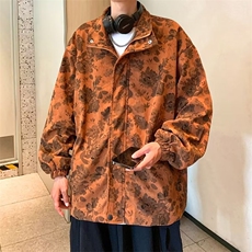 美式复古长袖印花衬衫男2024秋季新款潮流休闲上衣，男装夹克，星座716-2