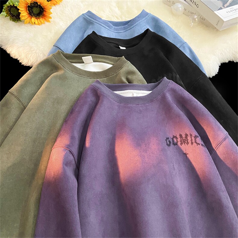 B01XZ517A-6P48秋冬新款麂皮绒烧花工艺卫衣,男装卫衣,星座517A-6