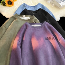B01XZ517A-6P48秋冬新款麂皮绒烧花工艺卫衣，男装卫衣，星座517A-6