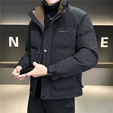 标50新96855-P195-M-4XL店主风冬季休闲满印修身立领拼色外套，女装短外套，电商B255