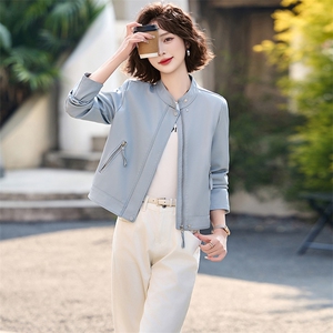 独特超好看蛋白皮衣外套女短款2025春装新款今年流行爆款夹克上衣图片
