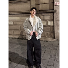情侣美式座山雕加厚外套宽松毛领棉服大翻领，男装棉衣，星座903-1