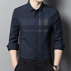男士无痕衬衫男长袖春夏季新款商务休闲格子免烫衬衣高级感爸爸装,男装衬衫,钱塘6003(原4033),钱塘大厦 男士无痕衬衫男长袖春夏季新款商务休闲格子免烫衬衣高级感爸爸装,男装衬衫,钱塘6003(原4033),钱塘大厦