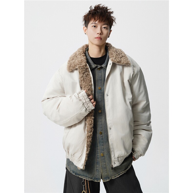M8899P120控198巴恩风夹棉短款加绒加厚棉衣毛领棉服外套,男装棉衣,电商B205