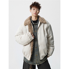 M8899P120控198巴恩风夹棉短款加绒加厚棉衣毛领棉服外套，男装棉衣，电商B205