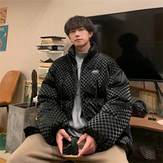 100聚MY261特P95限148格子亮面百搭棉衣港风冬季宽松男棉服男外套，男装棉衣，电商B370