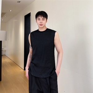 2023新款夏季纯色背心男潮牌背心痞帅马甲A345-261-P55图片