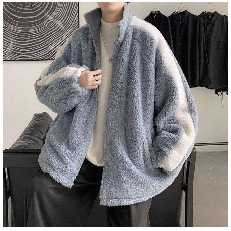 两面穿羊羔毛外套男冬季棉衣加绒加厚棉服潮MG37-P80,男装棉衣,星座208-5