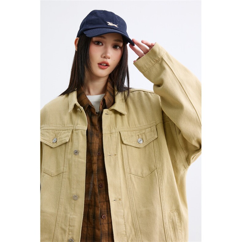 25秋季休闲纯色工装情侣潮牌牛仔水洗夹克外套N961/P85图片