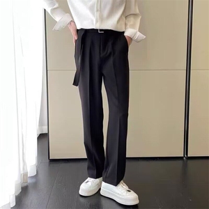 Q22/P44 裤子男春秋英伦雅痞男装西裤垂坠感高级感阔腿休闲裤图片