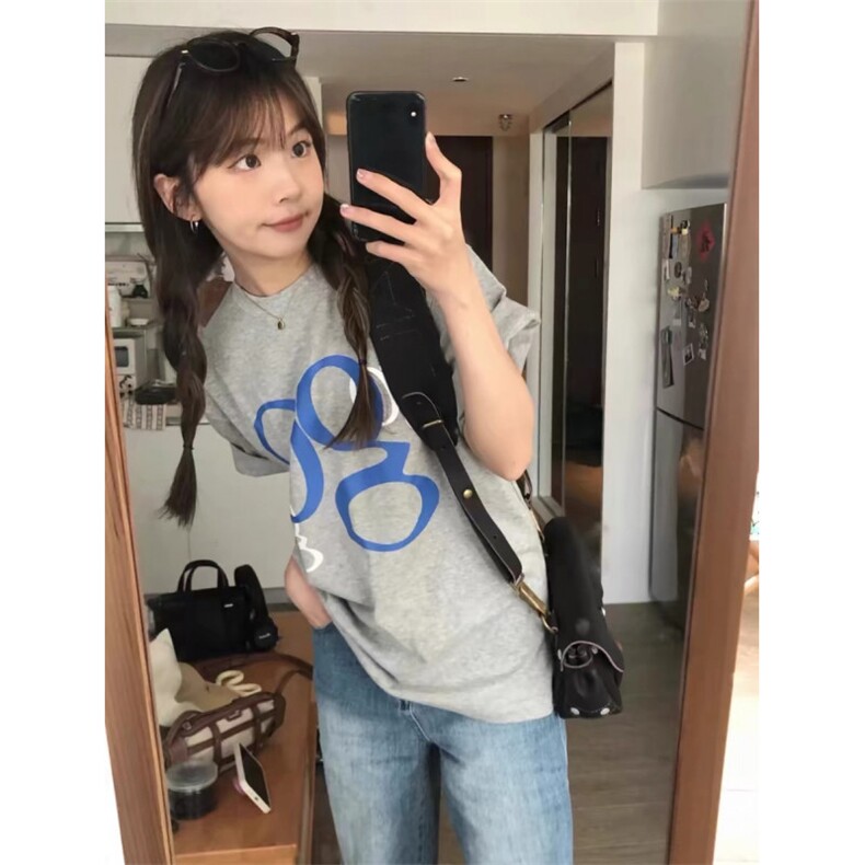 M321-P25港风高级感小众字母印花T男女款情侣宽松短袖,男装T恤,星座617A-2