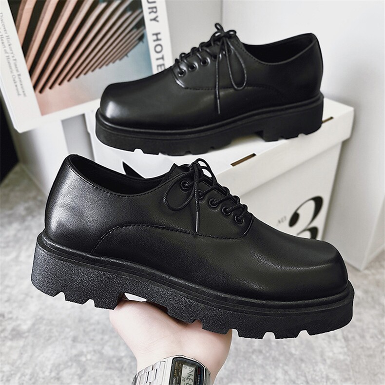 方头皮鞋男鞋秋季新款港风低帮小皮鞋青春休闲鞋shoes大头皮鞋,男鞋皮鞋,电商A223