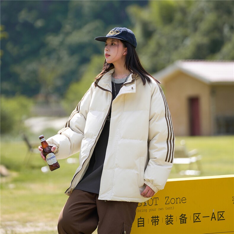 ！冬季条纹五防立领加绒加厚棉衣情侣撞色棉服外套MY7777-p68,男装棉衣,星座610B-1